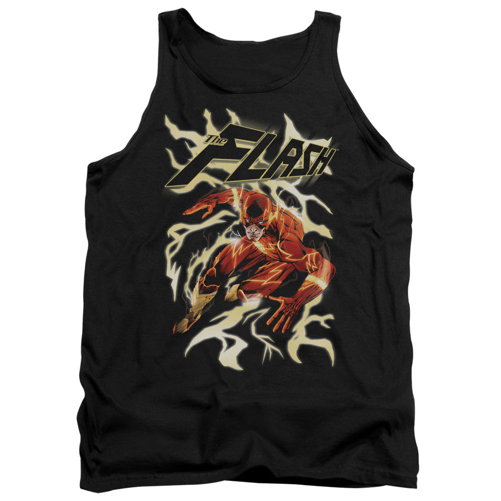 Justice League Electric Run Mens Tank Top Shirt Black Officially Licensed