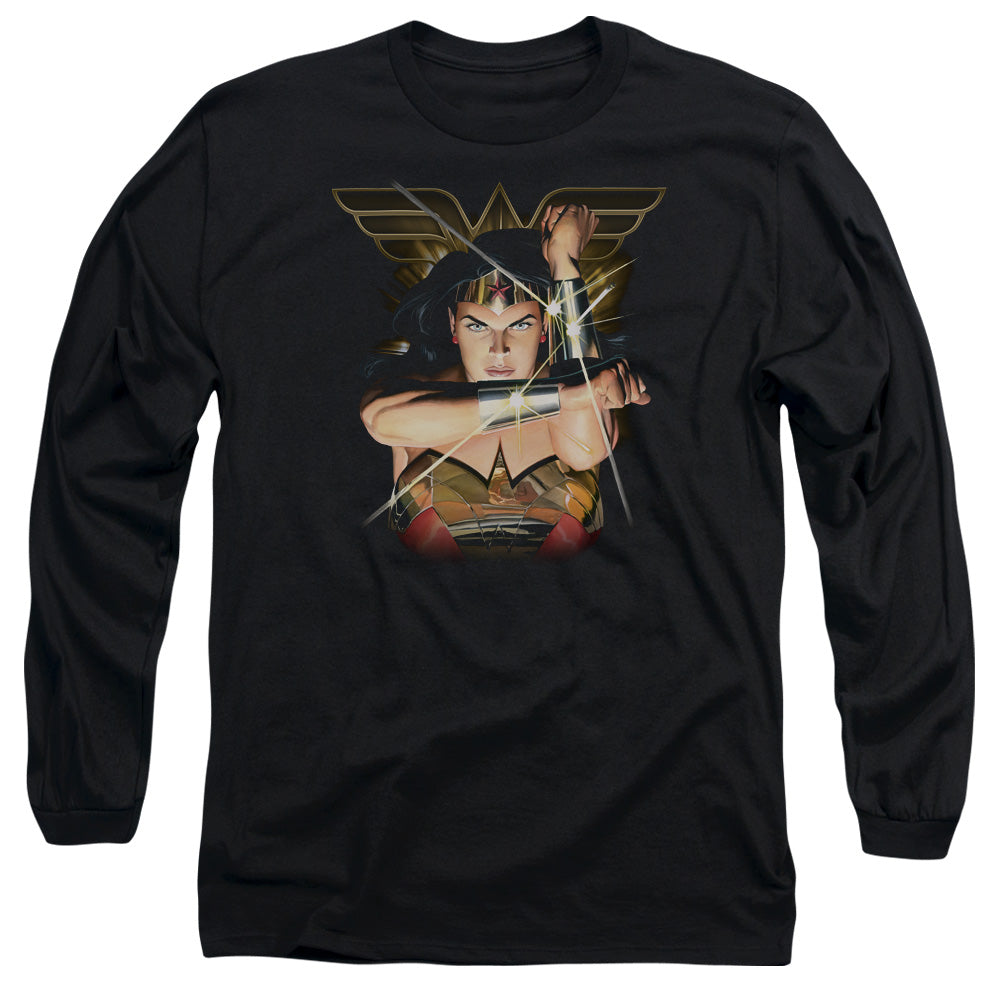 Justice League Deflection Mens Long Sleeve Shirt Black Officially Licensed