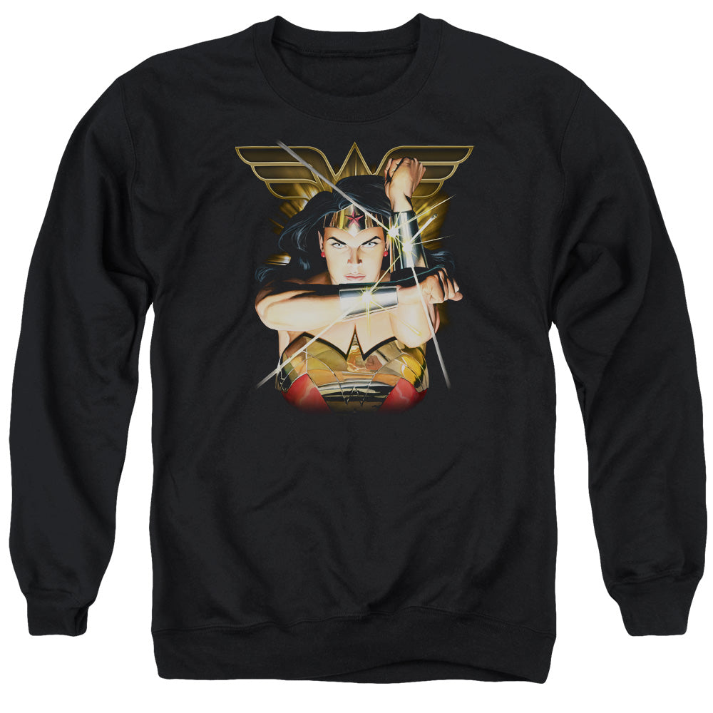 Justice League Deflection Mens Crewneck Sweatshirt Black Officially Licensed