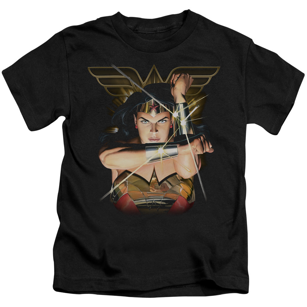 Justice League Deflection Juvenile Kids Youth T Shirt Black Officially Licensed