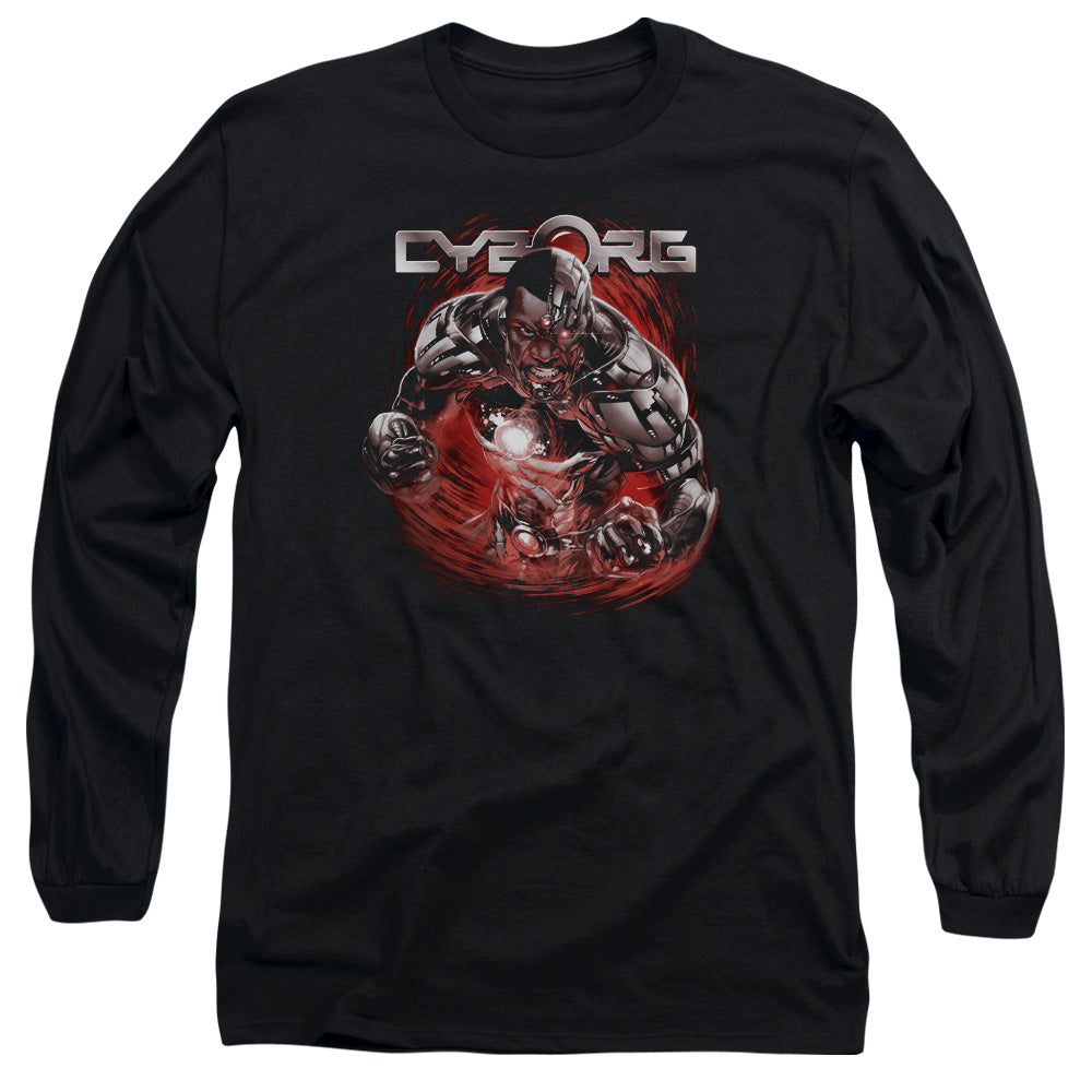Justice League Engaged Mens Long Sleeve Shirt Black Officially Licensed