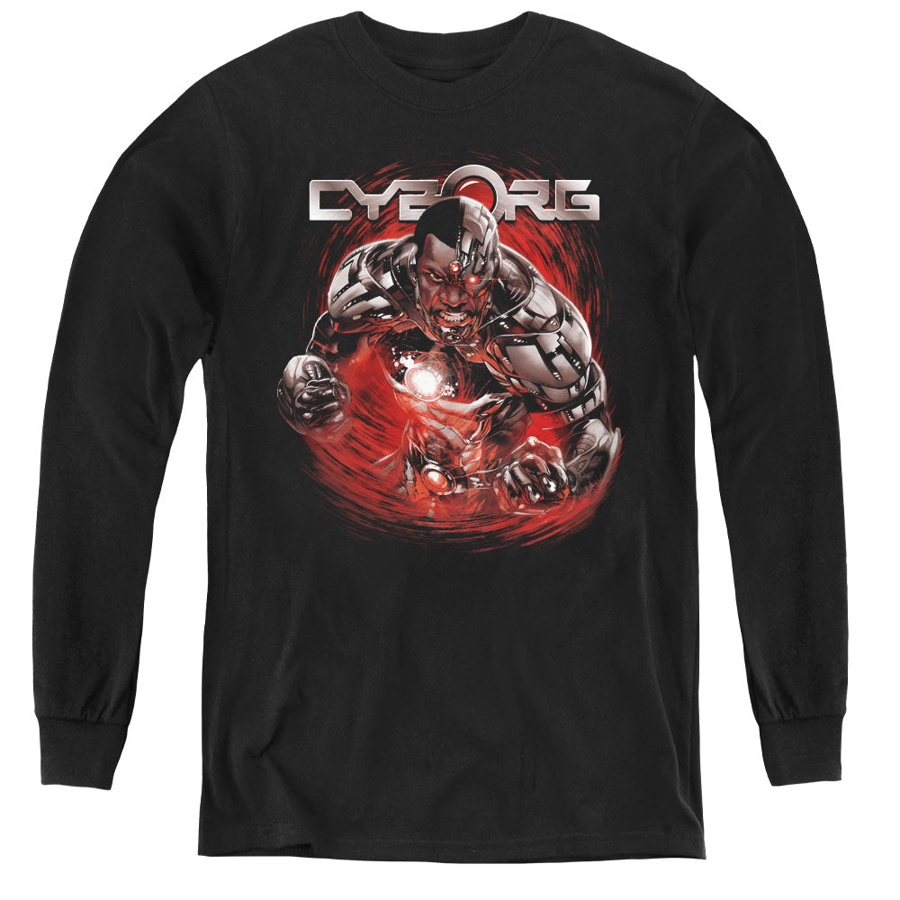 Justice League Engaged Long Sleeve Kids Youth T Shirt Black Officially Licensed