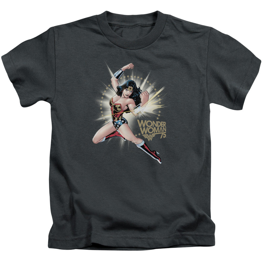 Wonder Woman Ww75 the Bracelets of Submission Juvenile Kids Youth T Shirt Charcoal Officially Licensed