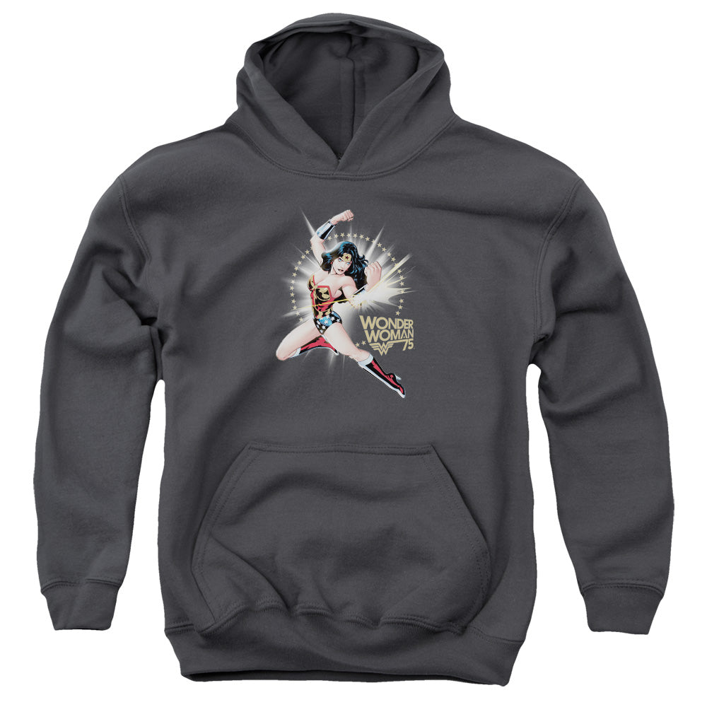 Wonder Woman Ww75 the Bracelets of Submission Kids Youth Hoodie Charcoal Officially Licensed