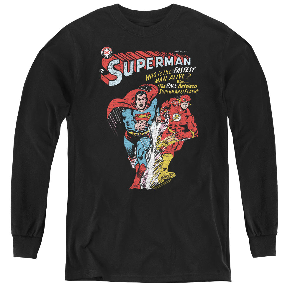 Justice League Fastest Long Sleeve Kids Youth T Shirt Black Officially Licensed