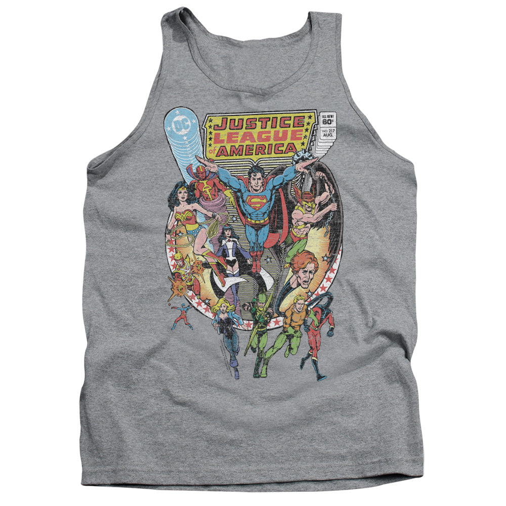 Justice League Team Up Mens Tank Top Shirt Athletic Heather Officially Licensed