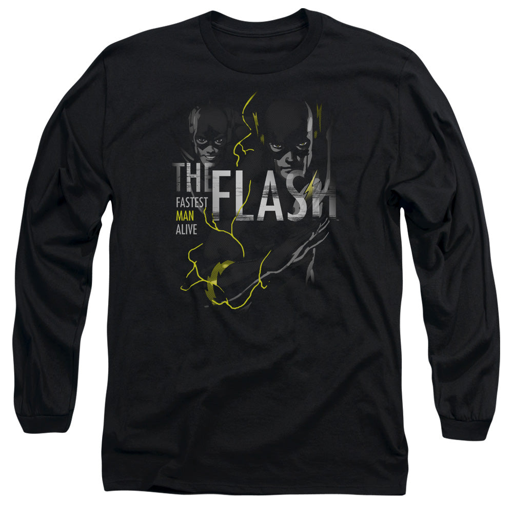 Dc Flash Bold Flash Mens Long Sleeve Shirt Black Officially Licensed Officially Licensed