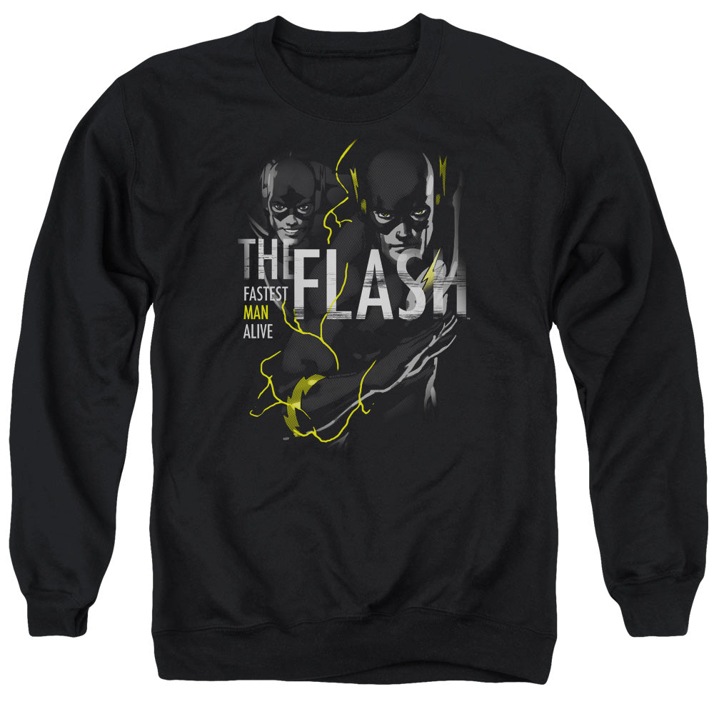 Dc Flash Bold Flash Mens Crewneck Sweatshirt Black Officially Licensed