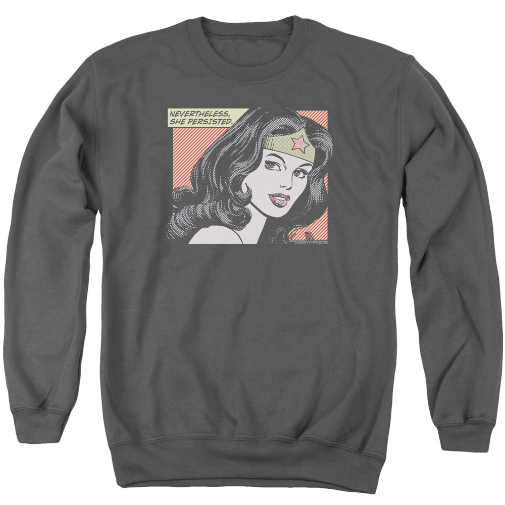 Wonder Woman She Persisted Mens Crewneck Sweatshirt Charcoal Officially Licensed