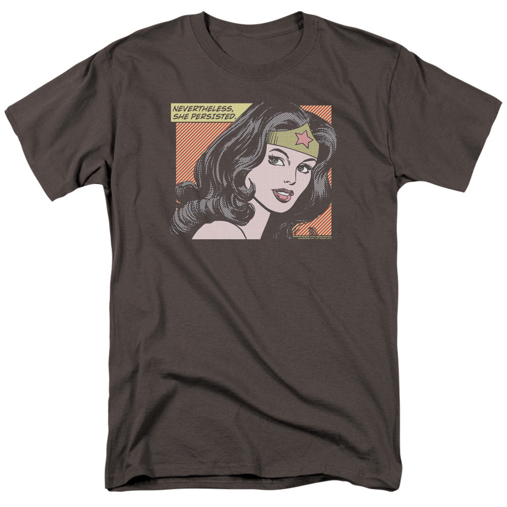 Wonder Woman She Persisted Mens T Shirt Charcoal Officially Licensed