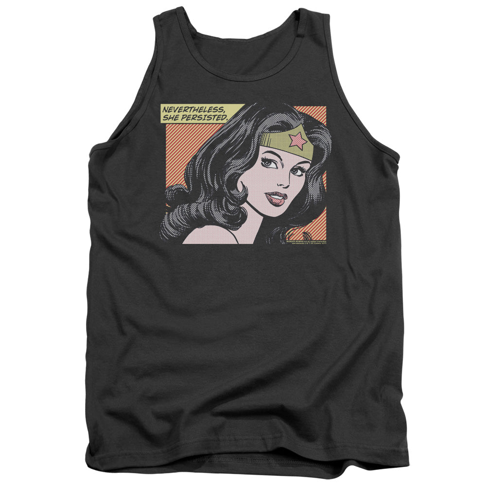 Wonder Woman She Persisted Mens Tank Top Shirt Charcoal Officially Licensed