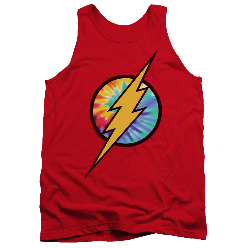 Dc Flash Tie Dye Flash Logo Mens Tank Top Shirt Red Officially Licensed