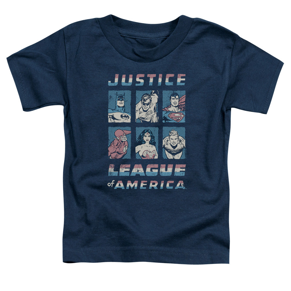 Justice League American League Toddler Kids Youth T Shirt Navy Blue Blue Officially Licensed