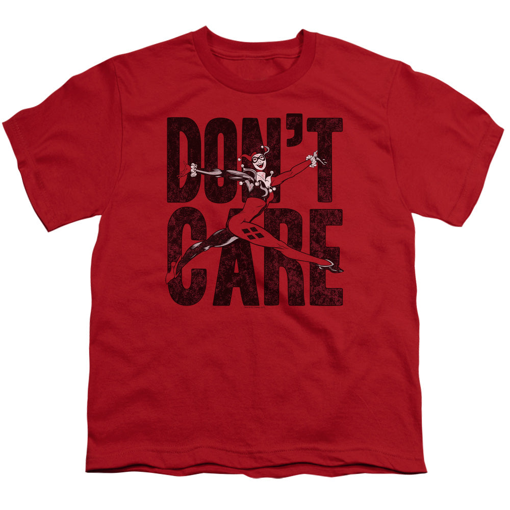 Justice League Don’t Care Kids Youth T Shirt Red Officially Licensed