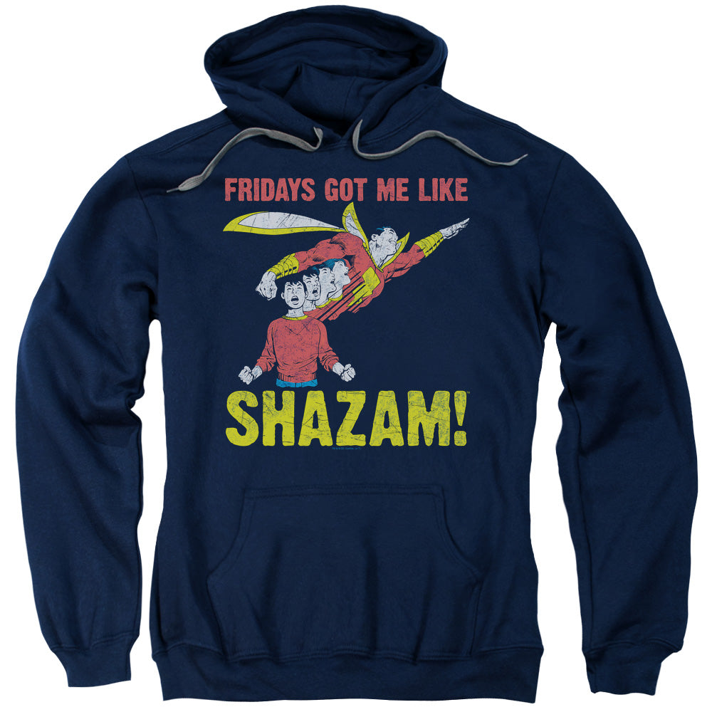Justice League Fridays Got Me Like Mens Hoodie Navy Blue Blue Officially Licensed