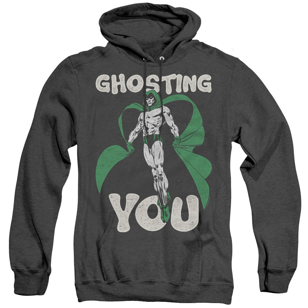 Justice League Of America Ghosting Heather Mens Hoodie Black Officially Licensed