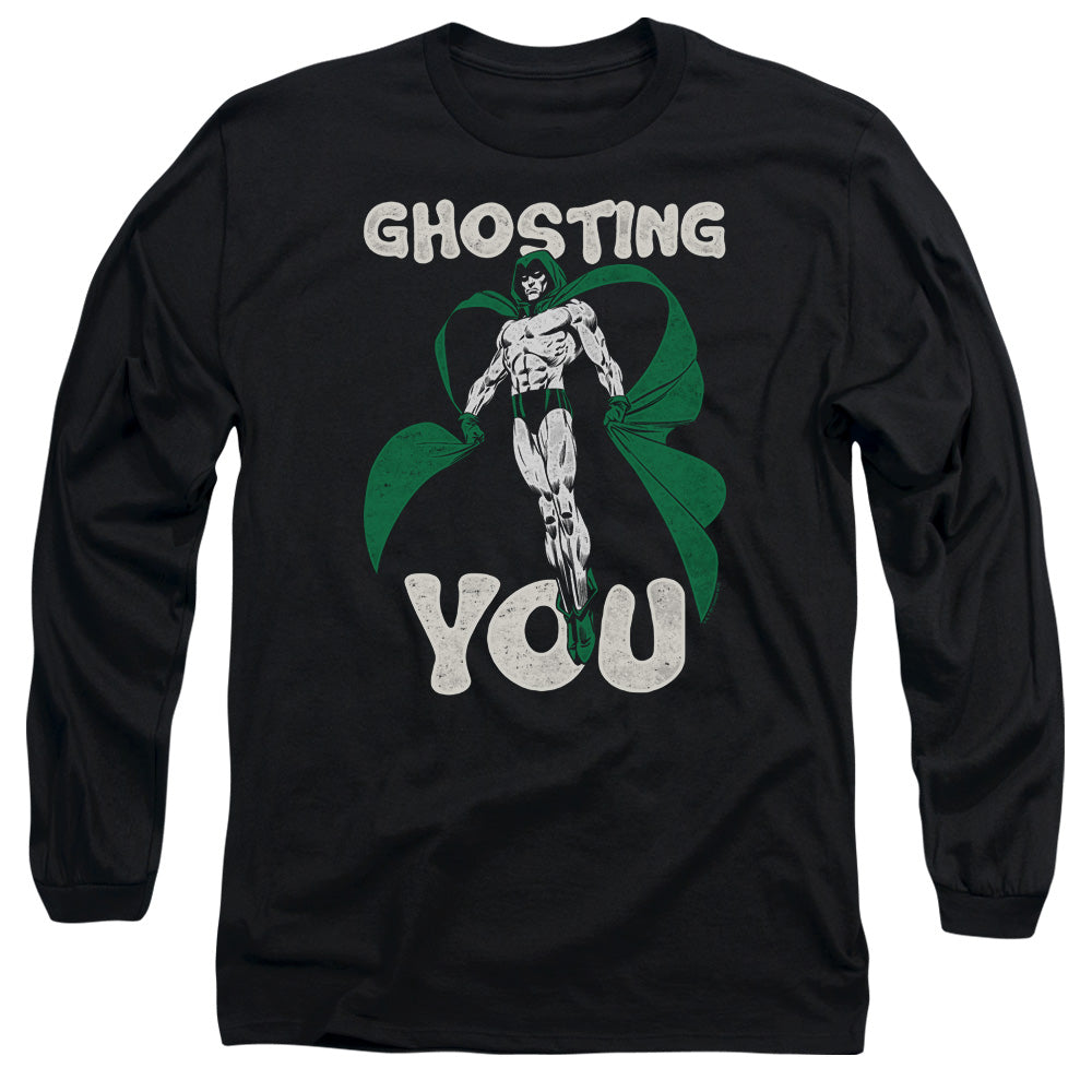 Jla Ghosting Mens Long Sleeve Shirt Black Officially Licensed