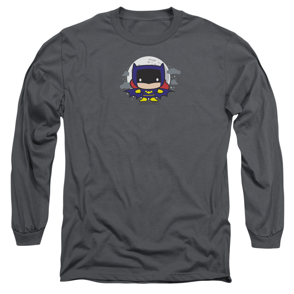 Justice League Batgirl Chibi Mens Long Sleeve Shirt Charcoal Officially Licensed