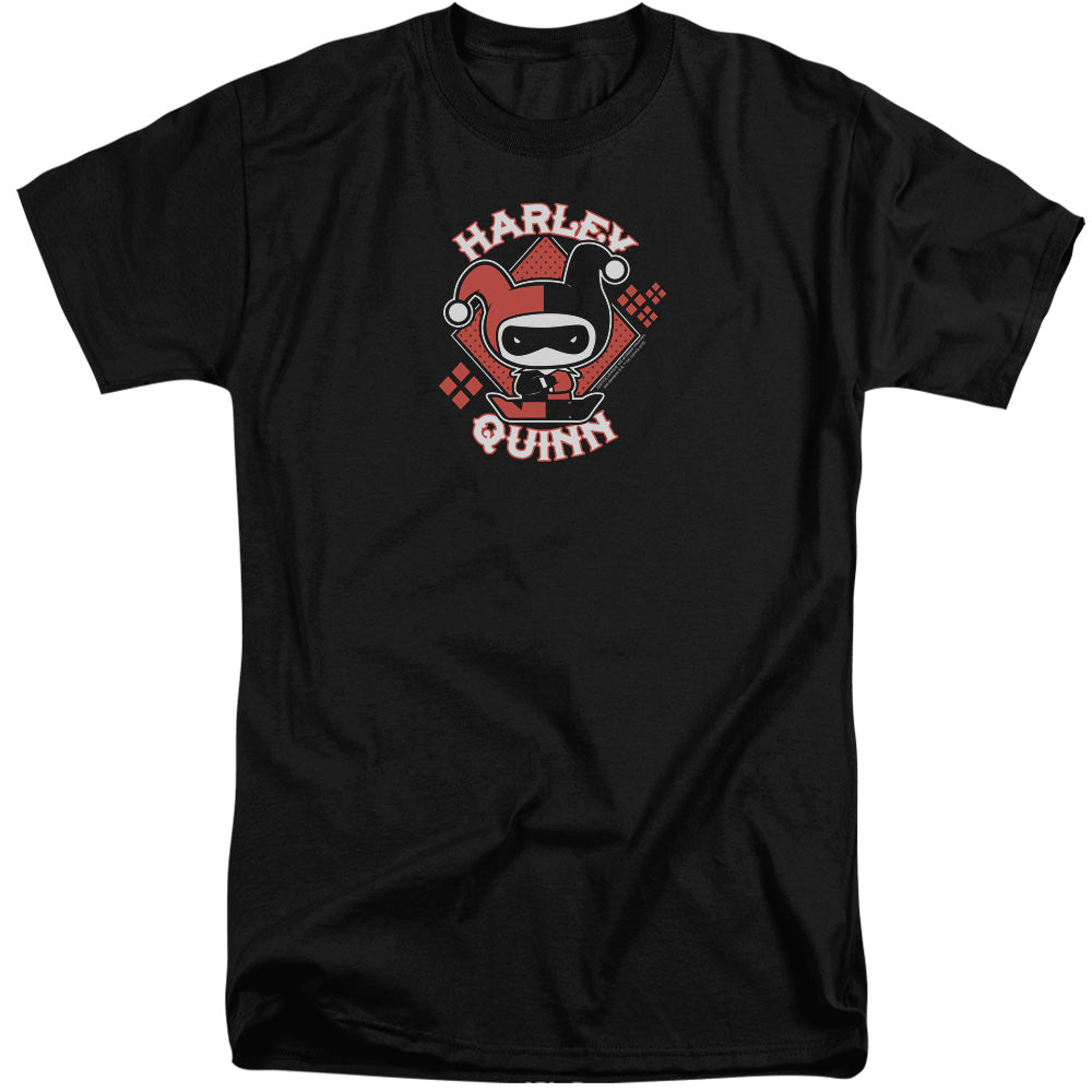 Justice League Harley Chibi Mens Tall T Shirt Black Officially Licensed