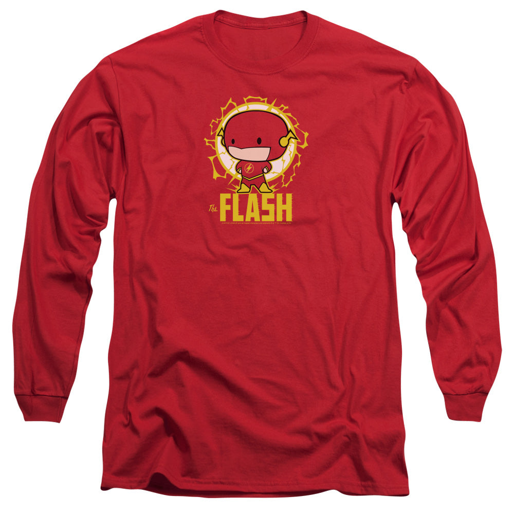 Dc Flash Flash Chibi Mens Long Sleeve Shirt Red Officially Licensed Officially Licensed