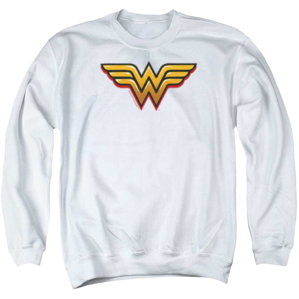 Wonder Woman Airbrush Ww Mens Crewneck Sweatshirt White Officially Licensed
