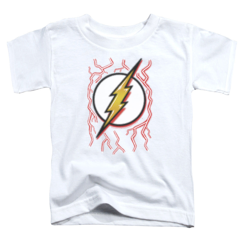Dc Flash Airbrush Bolt Toddler Kids Youth T Shirt White Officially Licensed