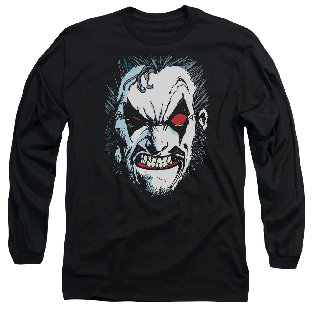 Justice League in Lo Face Mens Long Sleeve Shirt Black Officially Licensed
