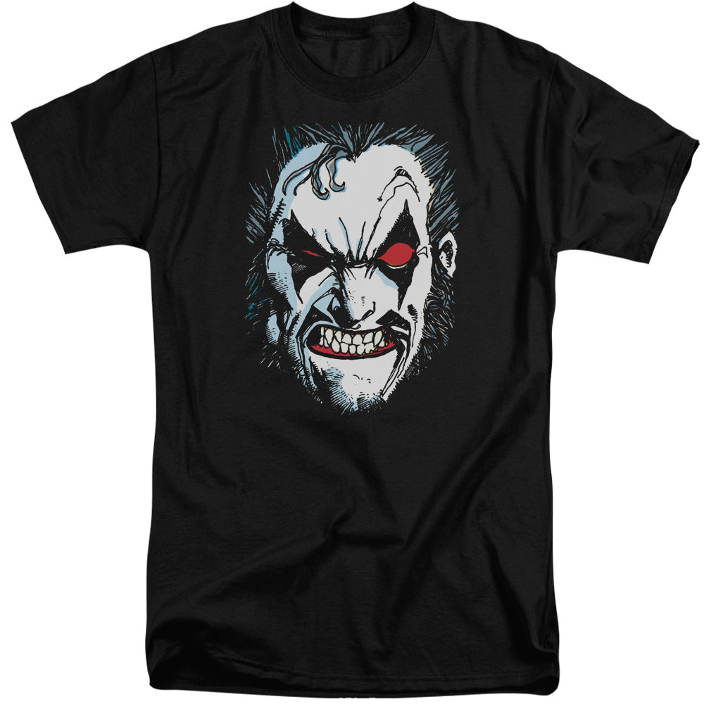 Justice League in Lo Face Mens Tall T Shirt Black Officially Licensed