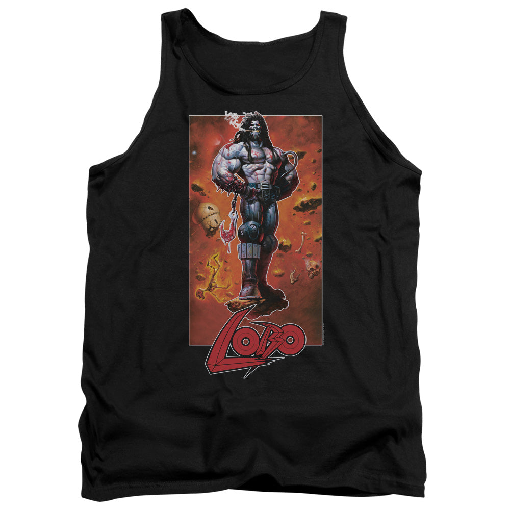 Justice League Lobo Pose Mens Tank Top Shirt Black Officially Licensed