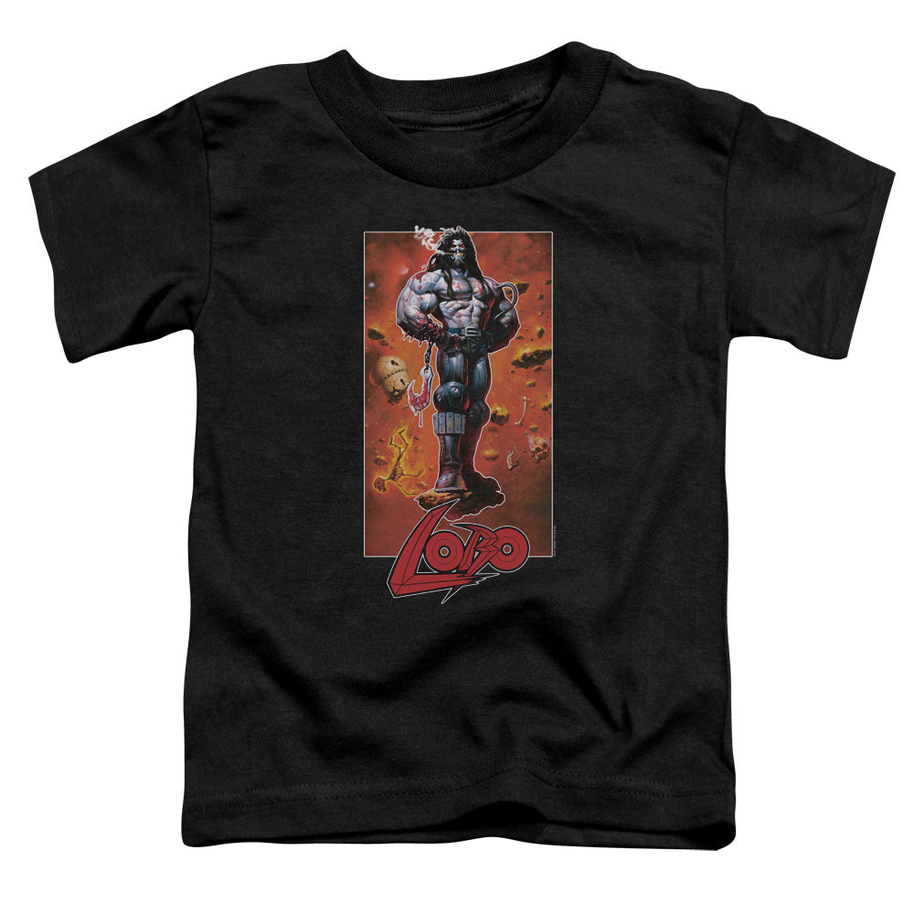 Justice League Lobo Pose Toddler Kids Youth T Shirt Black Officially Licensed