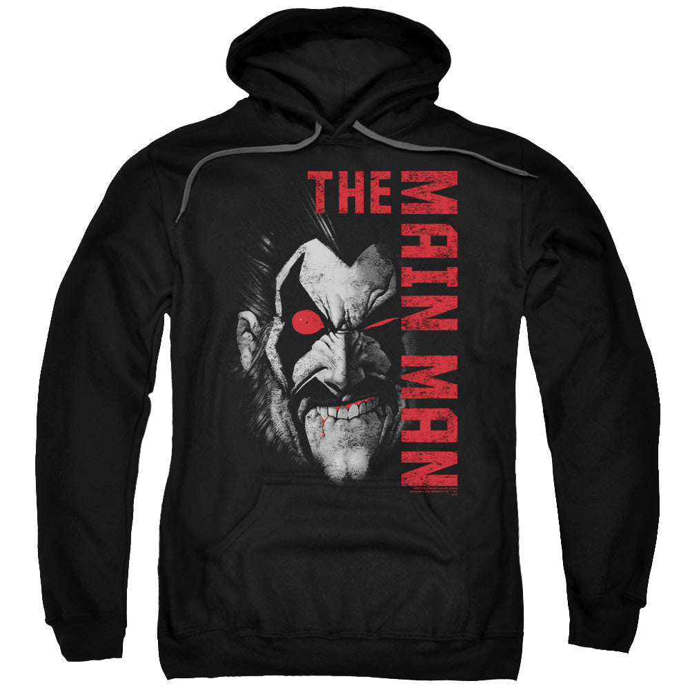 Justice League Main Man Mens Hoodie Black Officially Licensed