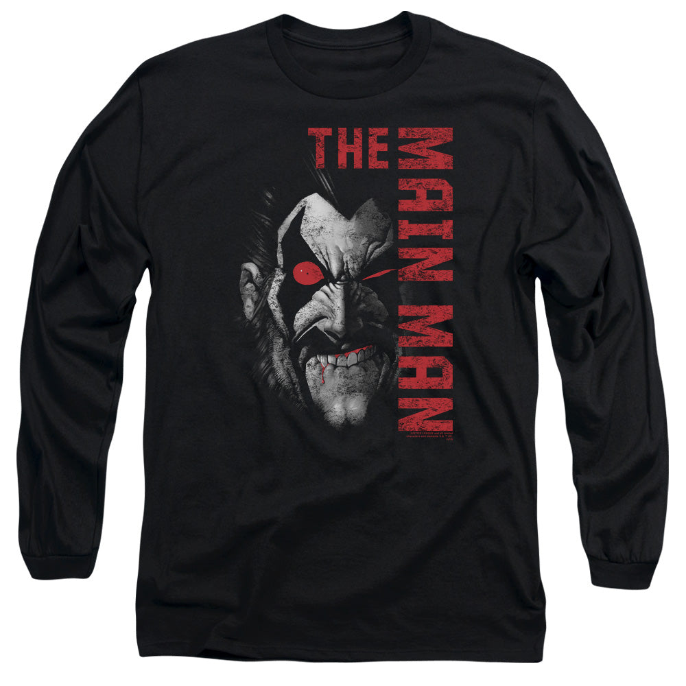Justice League Main Man Mens Long Sleeve Shirt Black Officially Licensed