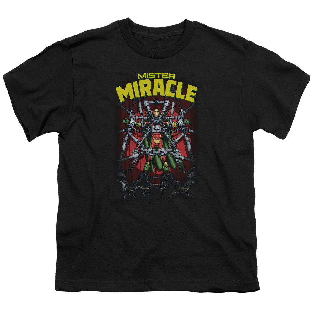 Justice League Mister Miracle Kids Youth T Shirt Black Officially Licensed