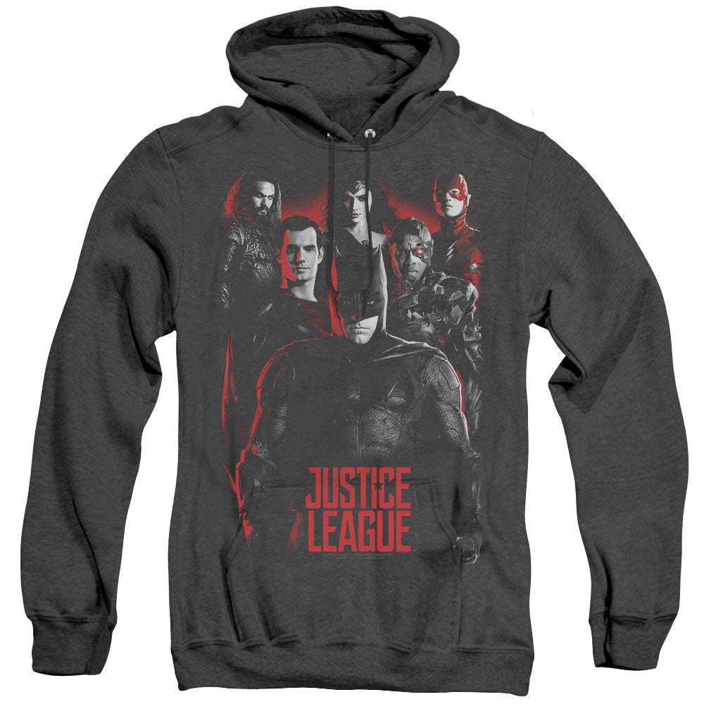 Justice League Movie The League Heather Mens Hoodie Black Officially Licensed