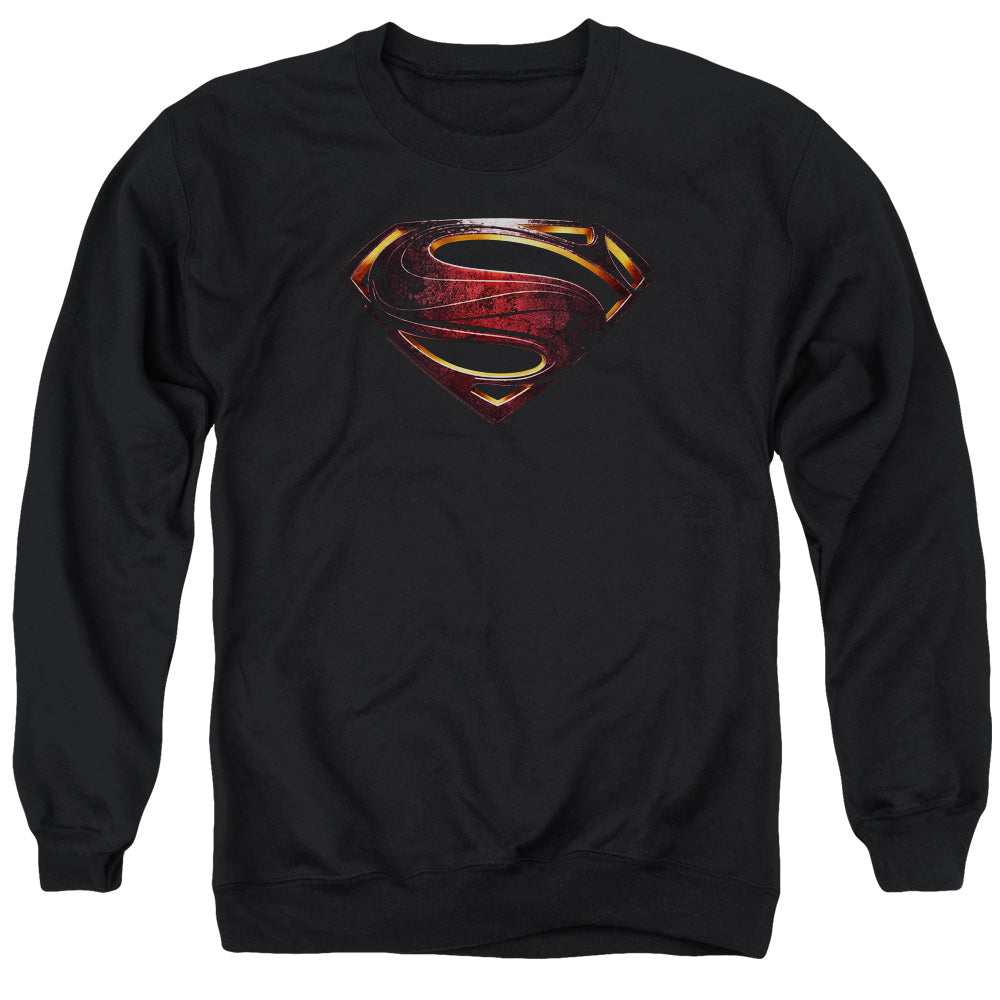 Justice League Movie Superman Logo Mens Crewneck Sweatshirt Black Officially Licensed