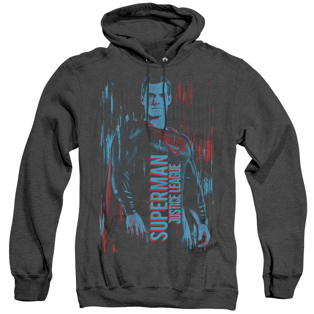 Justice League Movie Superman Mens Heather Hoodie Black Officially Licensed