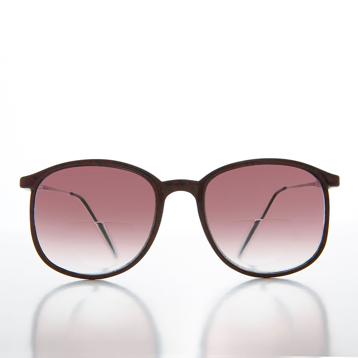 Round Retro Nerdy Bifocal Rose Lens Sunglass - Joss