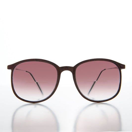 Round Retro Nerdy Bifocal Rose Lens Sunglass - Joss