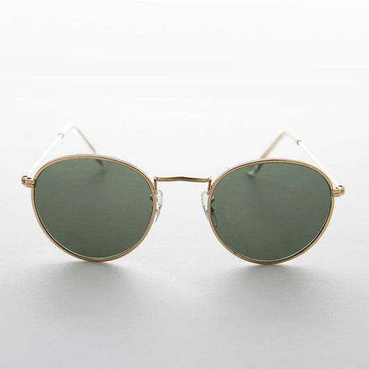Round Metal Vintage Sunglass with Glass Lens - Julian