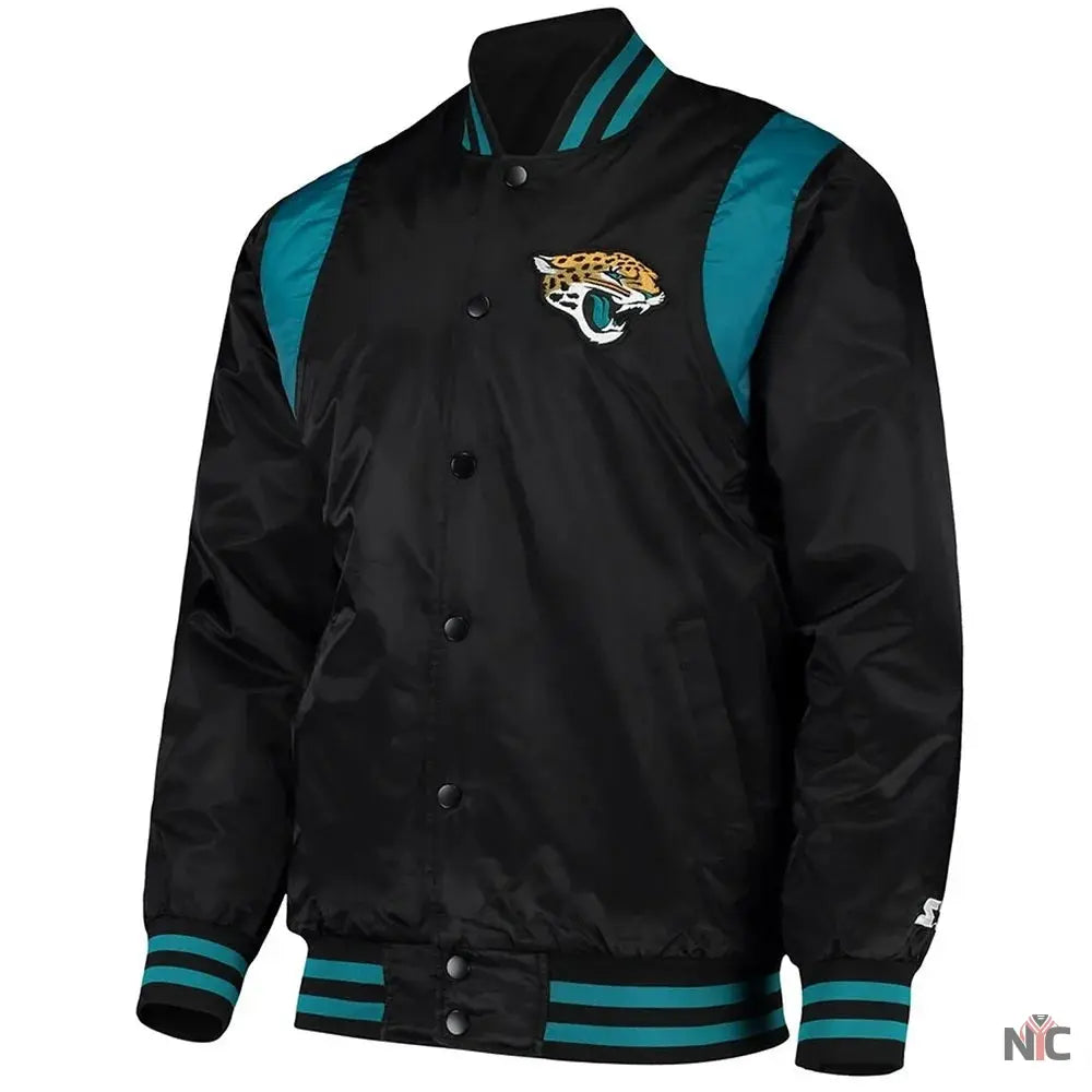 Jacksonville Jaguars Teal and Satin Jacket