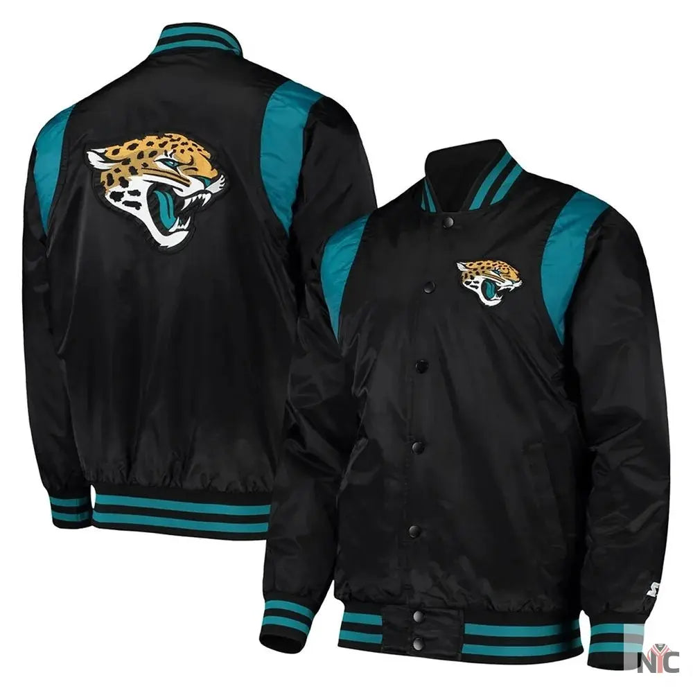 Jacksonville Jaguars Teal and Satin Jacket