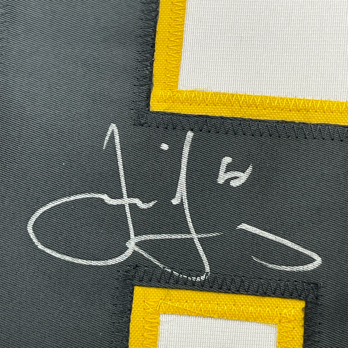 Framed Autographed/Signed Jaromir Jagr 35x39 Pittsburgh White Hockey Jersey JSA COA