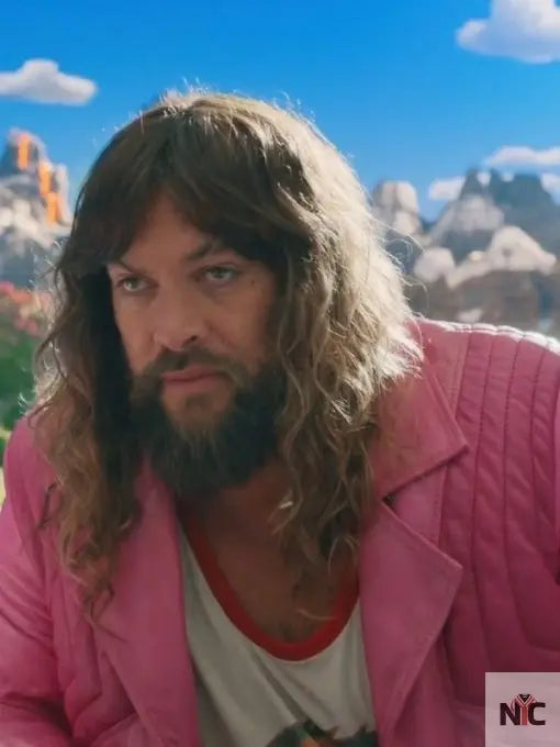 Jason Momoa A Minecraft Pink Fringed Jacket