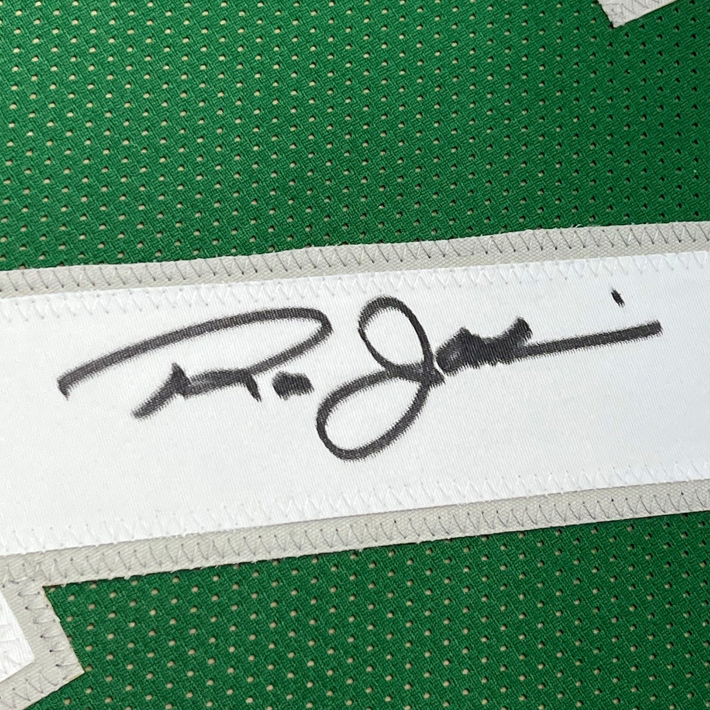 Framed Autographed/Signed Ron Jaworski 35x39 Philadelphia Green Football Jersey JSA COA