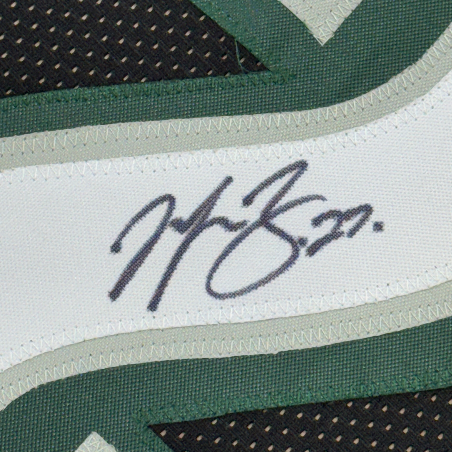 Framed Autographed/Signed Malcolm Jenkins 35x39 Philadelphia Black Football Jersey Beckett BAS COA