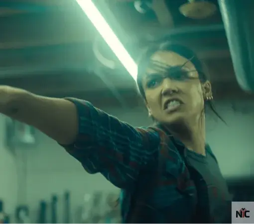 Jessica Alba Trigger Warning 2024 Plaid Shirt