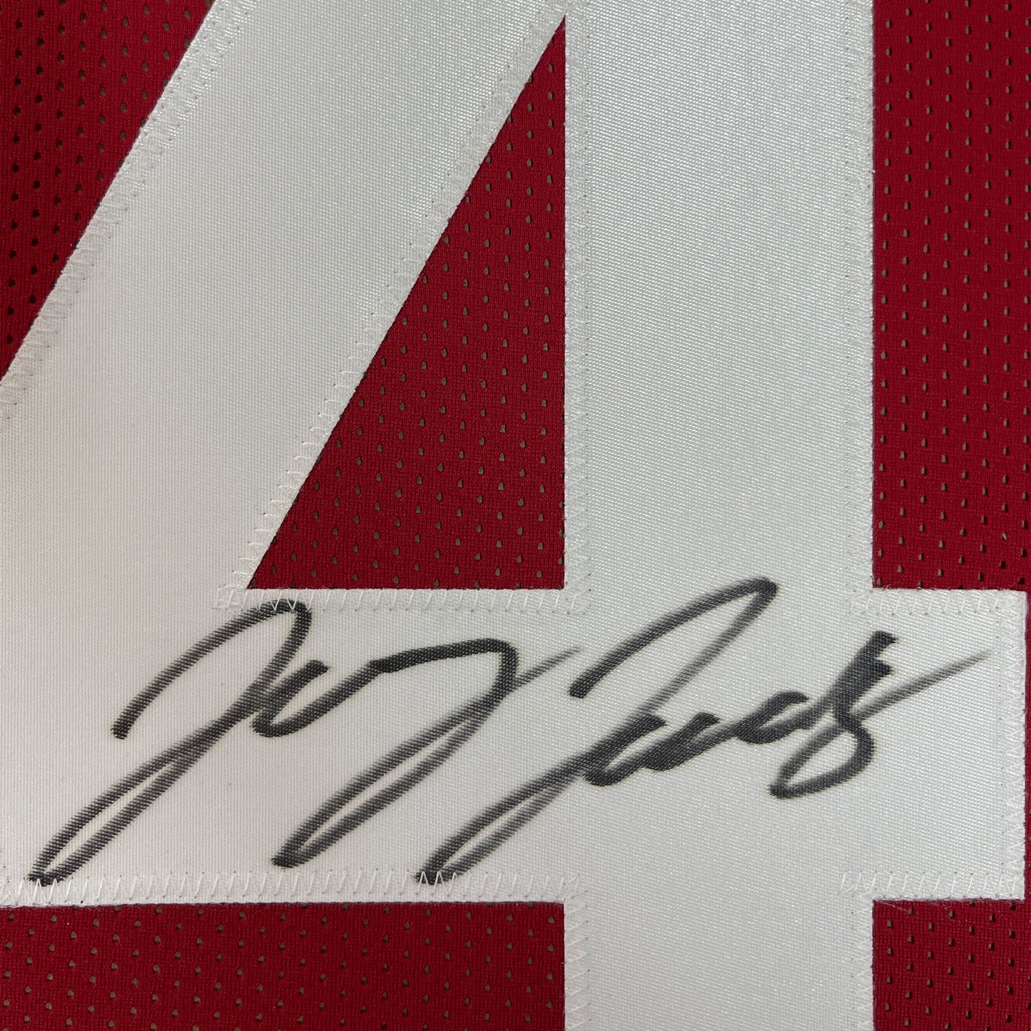 Framed Autographed/Signed Jerry Jeudy 35x39 Alabama Red College Football Jersey JSA COA