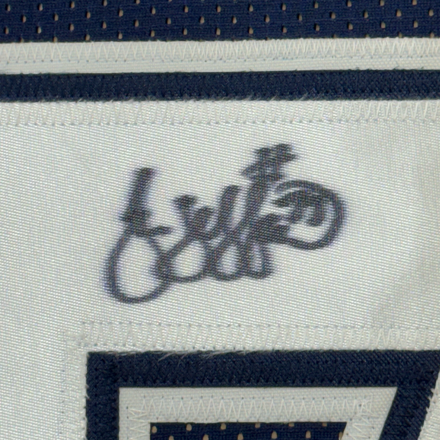 Framed Autographed/Signed Jim Jeffcoat 35x39 Dallas Cowboys Blue Football Jersey JSA COA