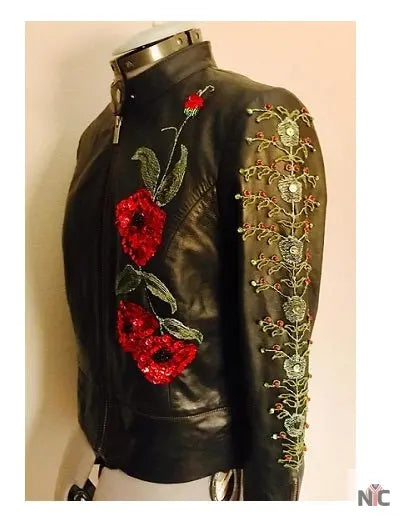 Jimmy Page Poppy Rose Floral Black Jacket