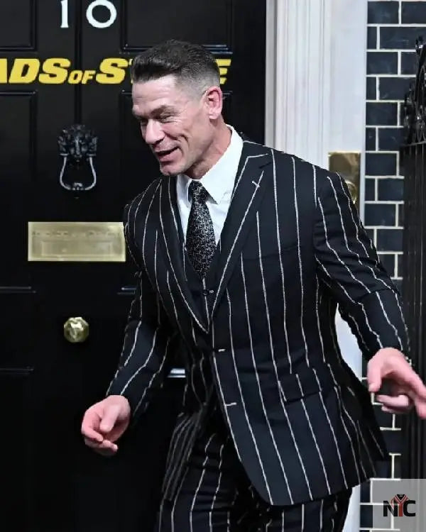 John Cena Head Of State Screening Striped Blazer